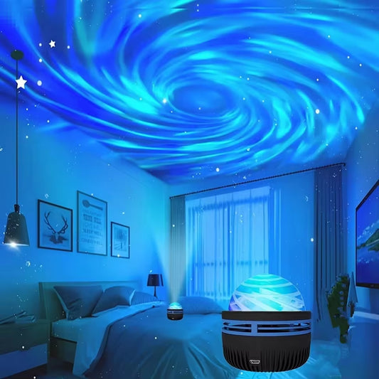 Star & Galaxy Projector – 7-Color Ocean Wave LED Night Light for Bedroom and Room Decor