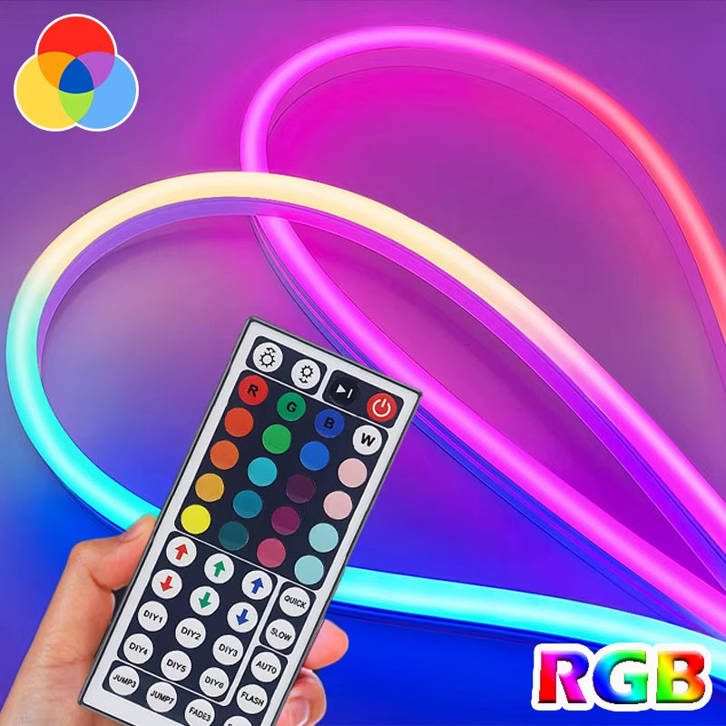 USB Led Neon Rope Lights,Control with Remote,5V Flexible Led Rope Lights,Multiple Modes,Rgb Neon Lights,Gaming Led Neon Strip