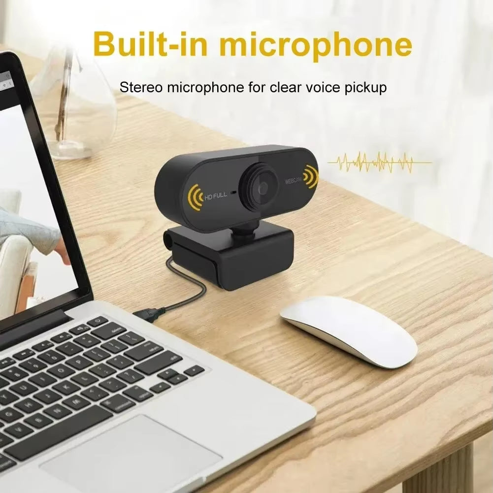 1080P HD USB Web Camera with Built-in Microphone and Tripod – Perfect for Work, Video Calls, and Streaming