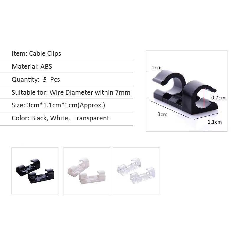 Adhesive Cable Organizer Clips