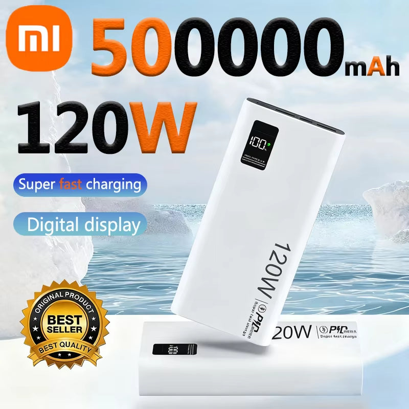 Xiaomi Power Bank 500000Mah 120W Super Fast Charging Large Capacity Battery Charging Powerbank for Iphone Samsung Huawei