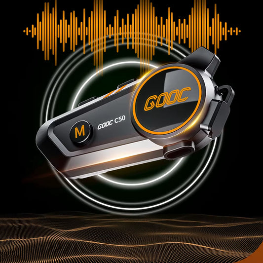 Bluetooth 5.3 Motorcycle Helmet Intercom Headset - Waterproof 300M Communication Speaker Earphone