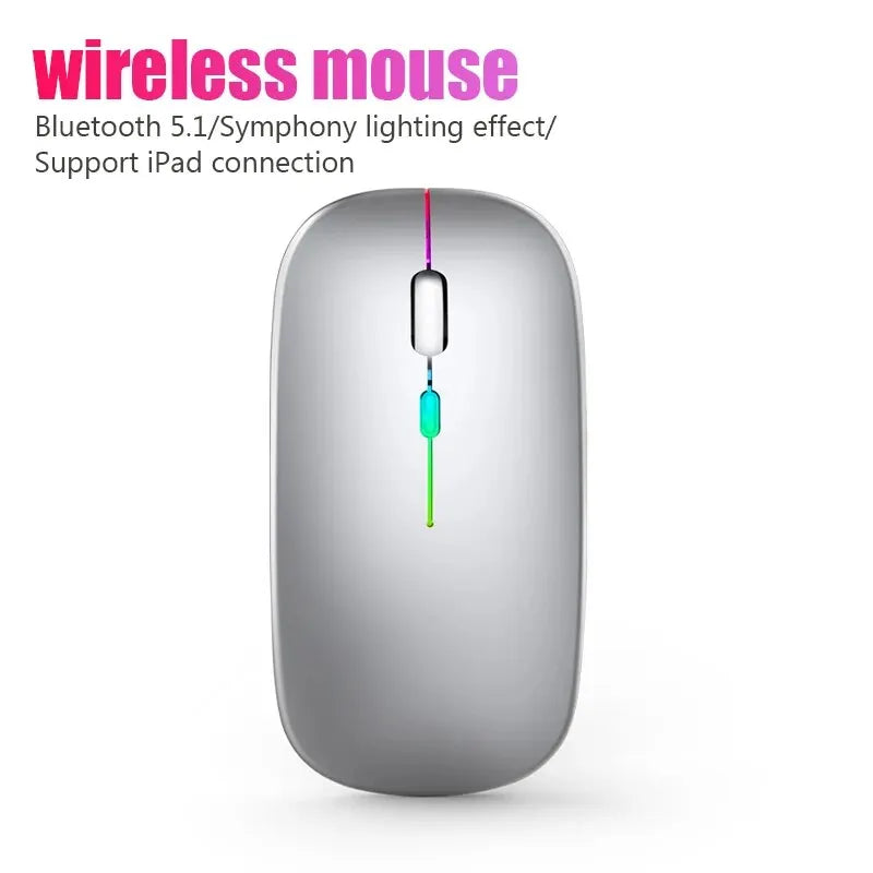 Wireless RGB Gaming Mouse – Rechargeable Bluetooth Mouse with LED Backlight and 3600 DPI for Laptop and PC