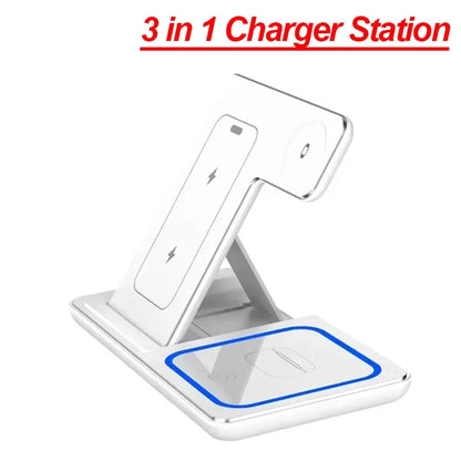 3-in-1 Foldable Wireless Charging Station for iPhone, Apple Watch & AirPods