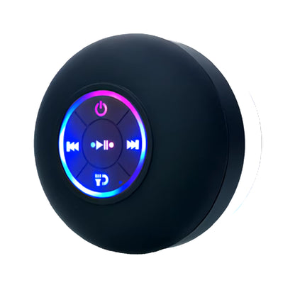 Portable Waterproof Bluetooth Speaker – LED Mini Loudspeaker with Suction Cup and Stereo Sound for Shower and Outdoor Use