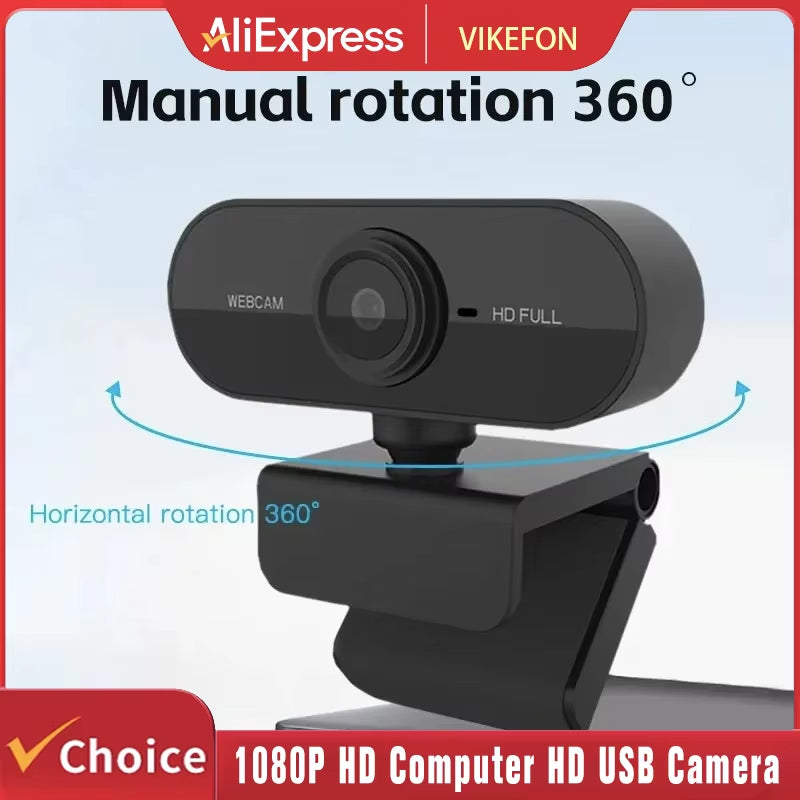 1080P HD USB Web Camera with Built-in Microphone and Tripod – Perfect for Work, Video Calls, and Streaming