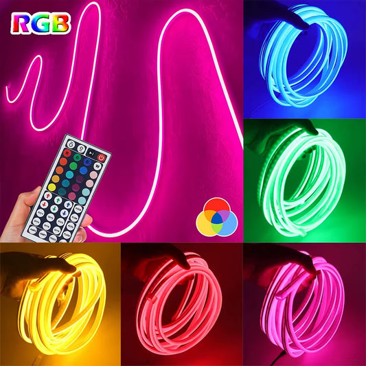 USB Led Neon Rope Lights,Control with Remote,5V Flexible Led Rope Lights,Multiple Modes,Rgb Neon Lights,Gaming Led Neon Strip