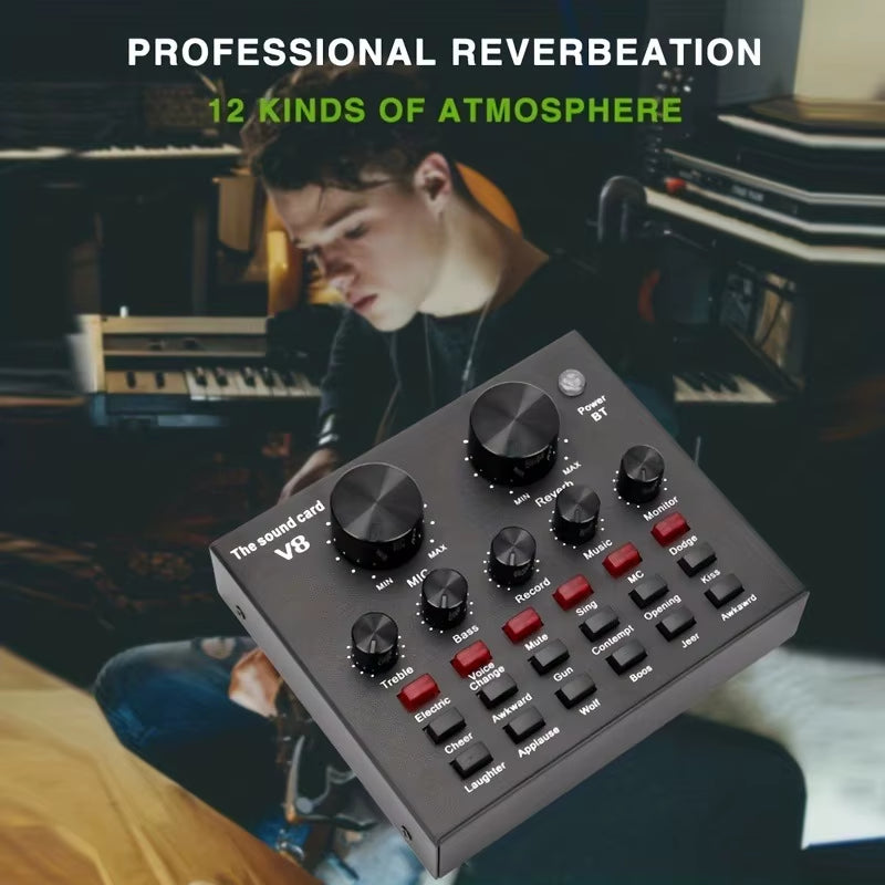 Cross-Border Hot Style V8 Sound Card for Streaming